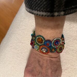 Colorful Beaded Bracelet with Magnetic clasp.  Super easy to take on and off.